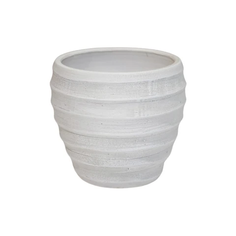 Beatrice White Planter H24cm D24cm