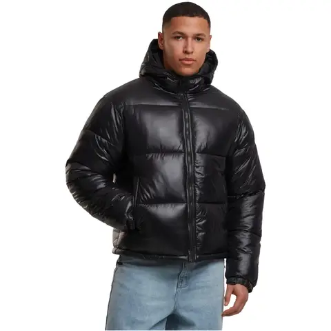 Urban Classics Glänzende Steppjacke mit Kapuze Winterjacken/Mäntel schwarz 3XL