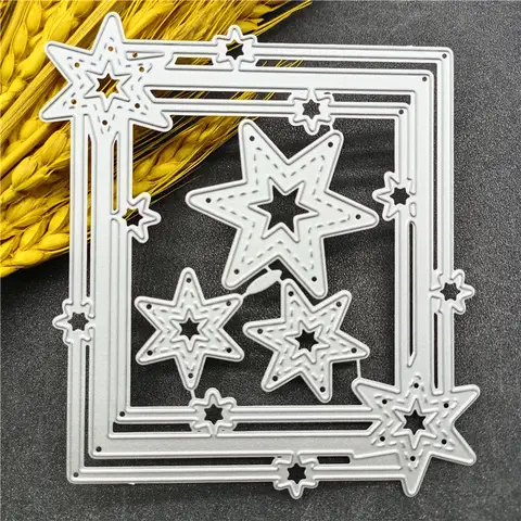 Star Frame Cutting Dies,DIY Scrapbooking Artist Metal Cutting Dies Scrapbooking Embossing Dies Cut Stencils DIY Decoration Metal Paper Cards Template
