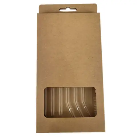 Huacan Transparent straw set with high borosilicate glass and high temperature resistance, 7-piece set