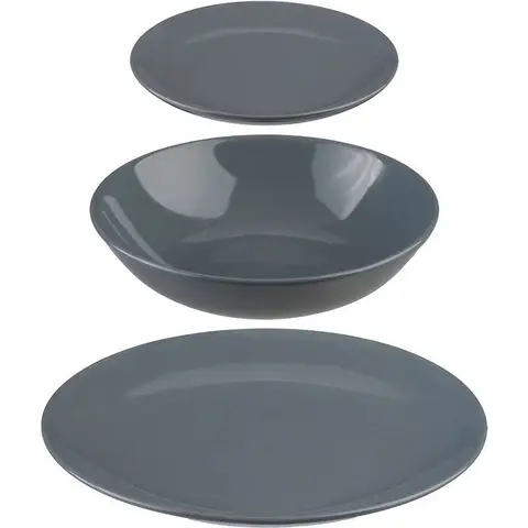 Secret de Gourmet Keramisch Dinerset - Grijs, 18 Stuks