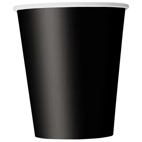 Unique Party Paper Cups, Black, 266ml, 14 Pack