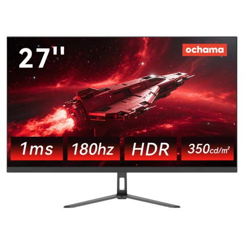 【Joy Selected】Ochama Gaming- & Office-Monitor – 27 Zoll 180 Hz, ultradünne Ränder, 2K HD, großer Bildschirm, geeignet für Gaming und Büro
