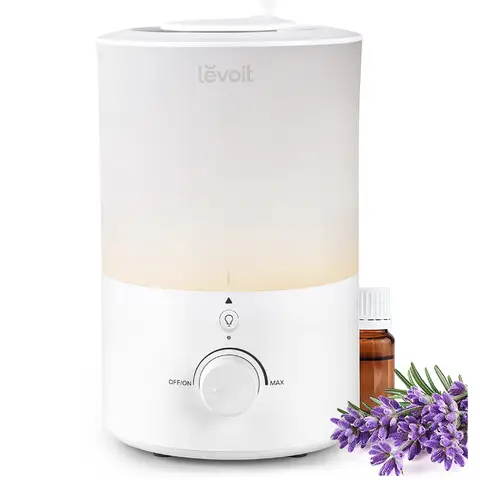 LEVOIT Top-Fill Luftbefeuchter 3L mit Nachtlicht, 360°Drehbare Düse, Spülmaschinenfest Humidifier, Leiser Raumluftbefeuchter, 25H Aroma Diffuser für Schlafzimmer Kinderzimmer Pflanzen Baby