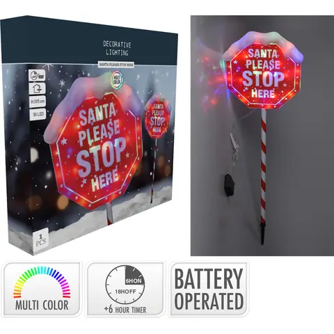 SANTA STOP STAKE LIGHT 105CM