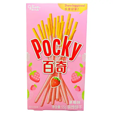 Glico Pocky Strawberry Flavor Biscuits 55g