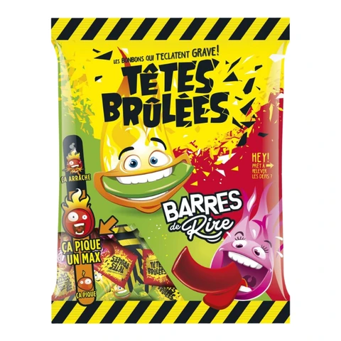 TÊTES BRÛLÉES Barres de rire fruitées à mâcher - 200 g