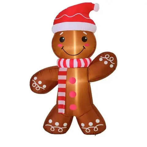 Christmas Gifts LED Gingerbread Man, Enchanting Christmas Decoration, 1.2 m Tall, with Accessories, 1.00 Piece per Unit