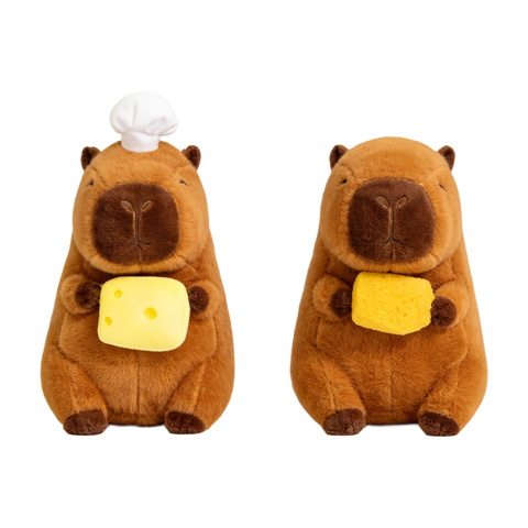 Peluche Capybara avec nourriture, modèle aléatoire - 30 cm