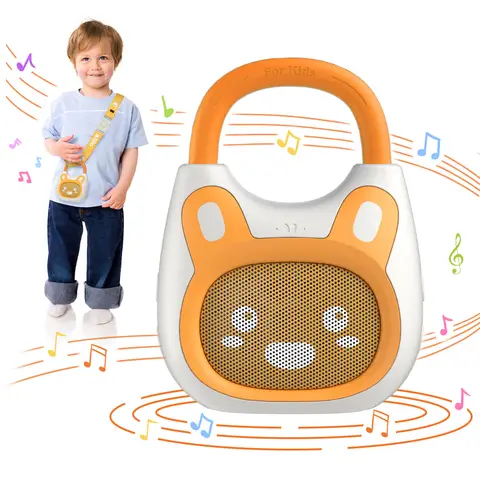 alilo Pocket Bunny Portable Kids Music Player, Musical Toys for Toddlers 1-3-5, Preloaded 120+ Stories/Music/Lullabies/White Noise,High Fidelity Sound Travel Bluetooth Speaker (with Strap and Ring)