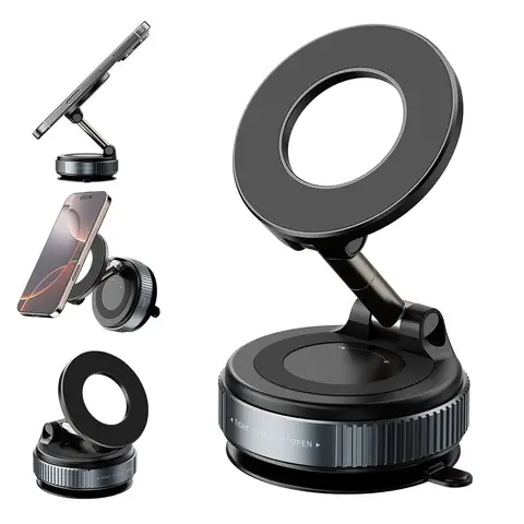 360° Adjustable Magnetic Phone Holder – Vacuum Base & Foldable Design Default Title