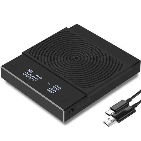TIMEMORE Balance de café Black Mirror Basic 2, balance de café goutte à goutte avec minuterie automatique et fonction de débit, précision de 0,1 g, balance numérique pour café, capacité de 2000 g, noire