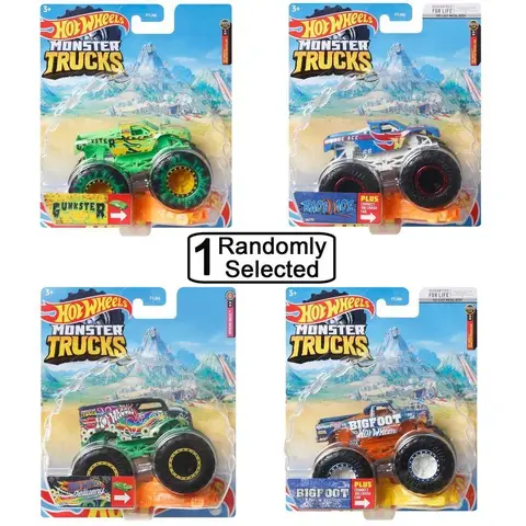 Hot Wheels Monster Trucks Race Ace, Champion Crashers 4/6 Verbinde und Crash Auto