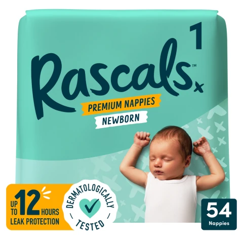 Rascals Premium Sensitive Baby Wipes 54 Nappies