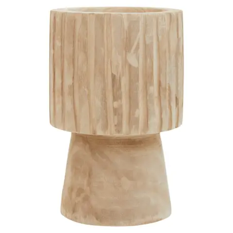 Arlo Engraved Wooden Vase