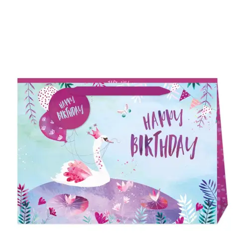 Jack & Lily Happy Birthday Swan Large Gift Bag