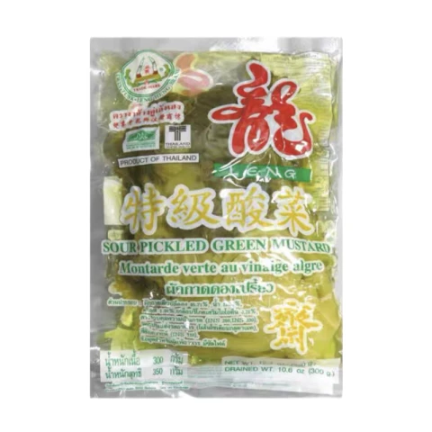 Green Dragon Vente en gros de moutarde verte marinée aigre Green Dragon Green Dragon 350g