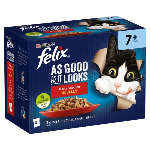 Felix As Good As it Looks Meaty Selection in Jelly 7+ Years 12 x 85g (1.02kg)