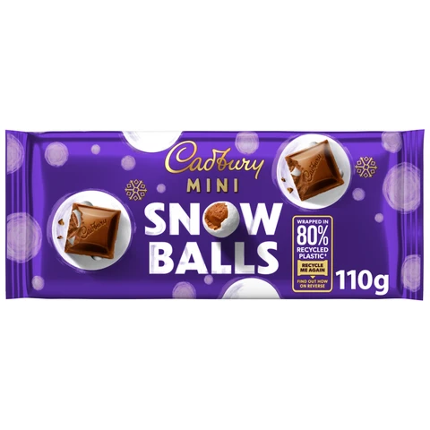 Cadbury Christmas Mini Snowballs Bar 110g
