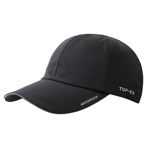 TOP-EX Waterproof All Weather Performance Running Cap Unstructured Baseball Hat Urban Storm M/L Black