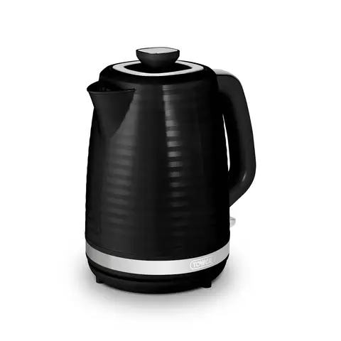 Tower T10077BLK Saturn Kettle with Quick Boil, 1.7L, 3000W, Black with Chrome Accents