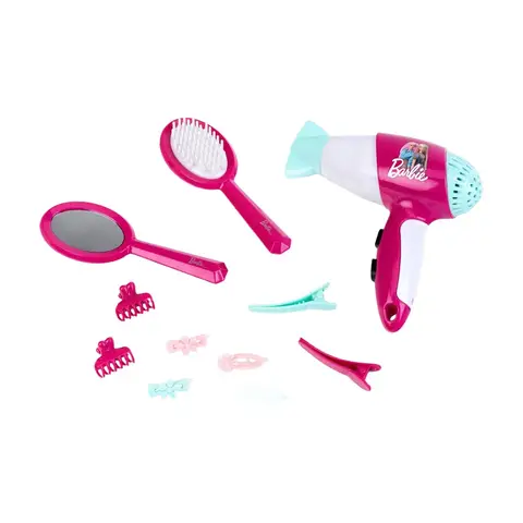 Theo Klein 5790 Barbie Styling Set | Accessories in Barbie Look | Incl. Children's Hair Dryer with Cool Air Function | Toy for Children from 3 Years