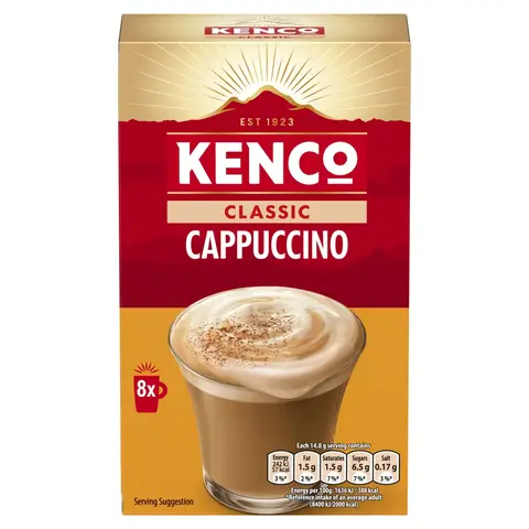 Kenco Cappuccino Instant Coffee Sachets 8x14.8g