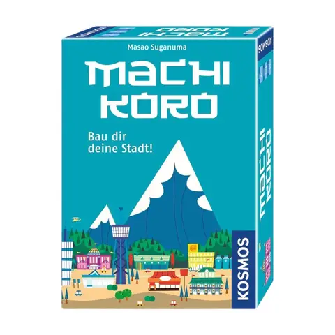 KOSMOS 692322 Machi Koro - BAU dir Deine Stadt! Schneller Aufbau - viel Spielspaß, kompaktes Spiel mit Karten und Würfeln, für 2 bis 4 Personen, ab 8 Jahre, Gesellschaftsspiel