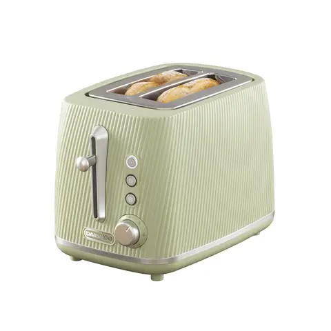 DAEWOO Cascade 2 Slice Toaster, Textured, Wide Slots, Sage Green - SDA2777GE