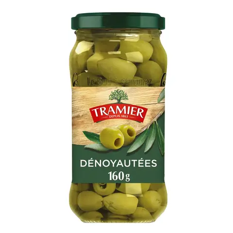 TRAMIER Olives vertes dénoyautées natures - 160 g