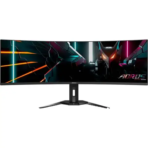 [10 € Rabatt mit Code: M10] Gigabyte AORUS Curved Gaming-Monitor CO49DQ OLED - 5120x1440 (DQHD), 1800R, 144 Hz, 0,03 ms, KVM, FreeSync Premium Pro, HDMI 2.1