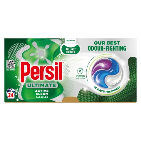 Persil Ultimate PODS, Washing Liquid Laundry Detergent Capsules, Active Clean, 24 Washes