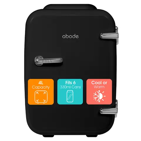abode A4CLR201B Retro 4L Cooler in Black