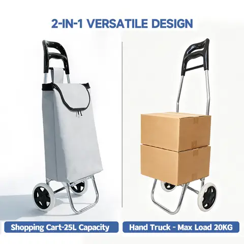 Strong bird 2026 New Arrival | Ergonomic Handle Grey Large-Size Folding Shopping Trolley， European Best-Selling Elderly-Friendly Grocery Cart， Large Capacity & Heavy-Duty for Supermarket Shopping, New Year Sale , Top gift picks