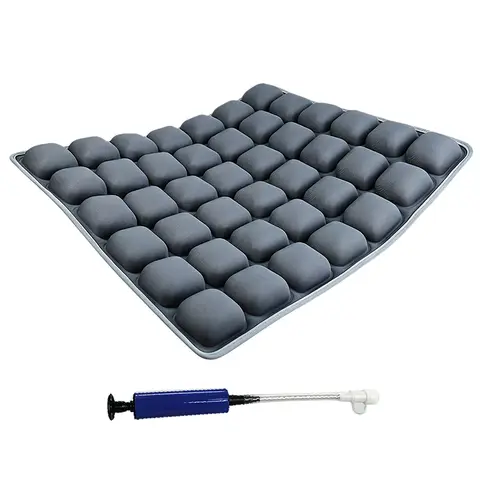 JORDAN&amp;JUDY Coussin d'assise gonflable avec pompe, coussin d'air anti-douleur pour la maison, la voiture et le bureau, Gris