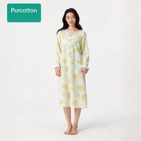 Women's Air-pleated Gauze Loungewear Skirt,Ginkgo Leaves in Autumn Collection,UK 12 (M)