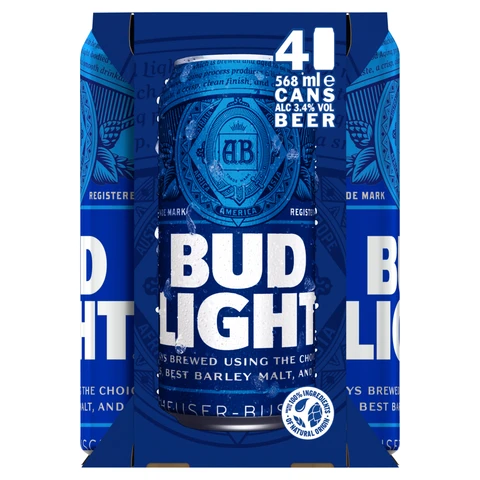 Bud Light 4Pk Pint - 3.4% 4X568ml