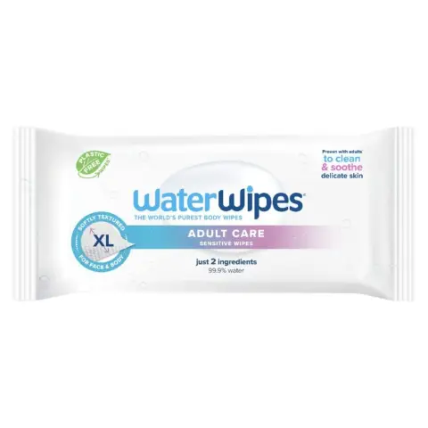 WaterWipes Adult Care Sensitive Wipes 30 Pack