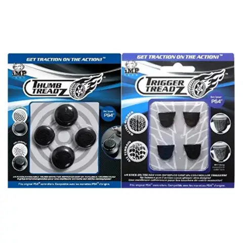 iMP - Trigger Treadz - Trigger Grips (4pcs) + Thumb Grips (4pcs) - Black (PS4)