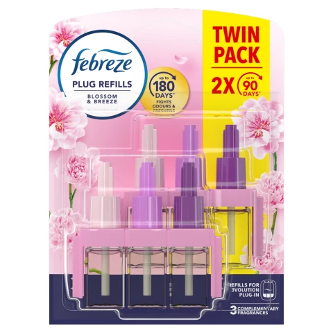 Febreze 3Volution Air Freshener Plug In Refill Blossom & Breeze Twin Pack 2x20ML