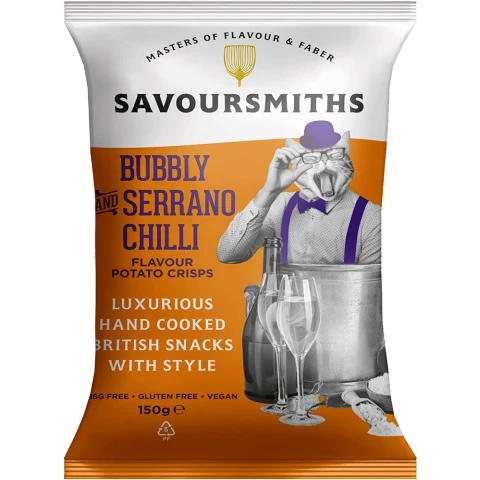 Savoursmiths - Bubbly & Serrano Chilli Flavour Potato Crisps - 150g
