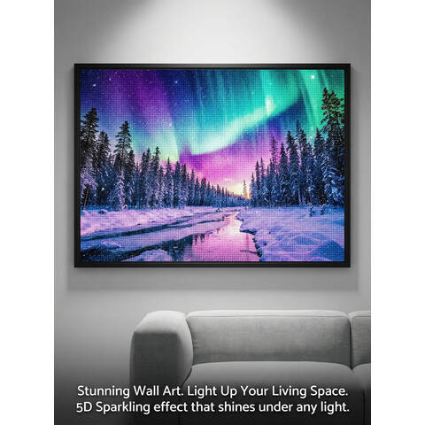 JU7CER Adult 5D Full Drill Diamond Painting Kit - Large Aurora Round Diamond DIY Craft for Beginners | 11.81×19.69 Inches (30×50cm)