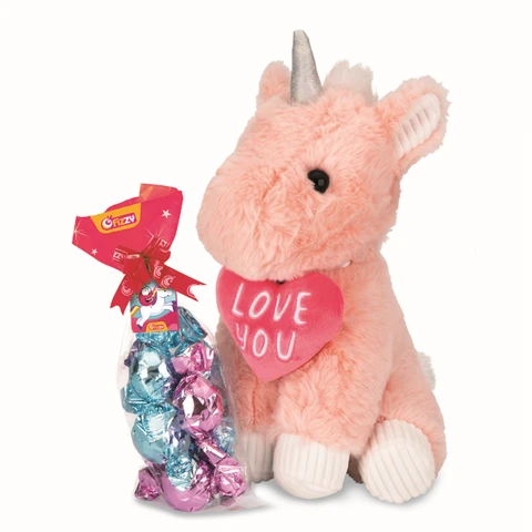 Pink Unicorn Plush + 100g Chocolates