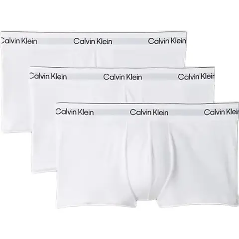 Calvin Klein 3 Pack Low Rise Trunks - Icon Cotton Stretch - White 2XL