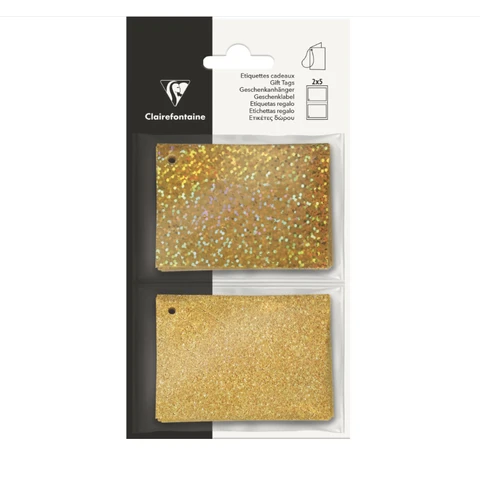 Étiquettes Cadeaux Pailletées Or CLAIREFONTAINE
