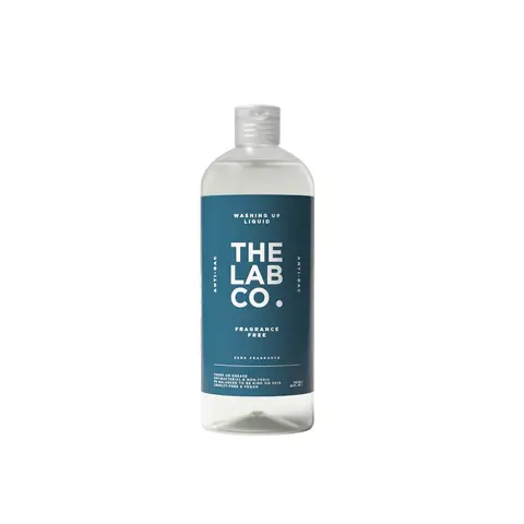 The Lab Co. Antibacterial Washing Up Dishwashing Liquid | Tough on Grease Dish Soap | Gentle on Hands | Non-Toxic, EDC-Free, Plant-Based Formula | 750ml | Fragrance Free | Enscented for sensitive skin