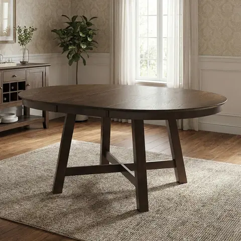 Dining Table Roseville Extendable Round/Oval 115x115-154cm Walnut