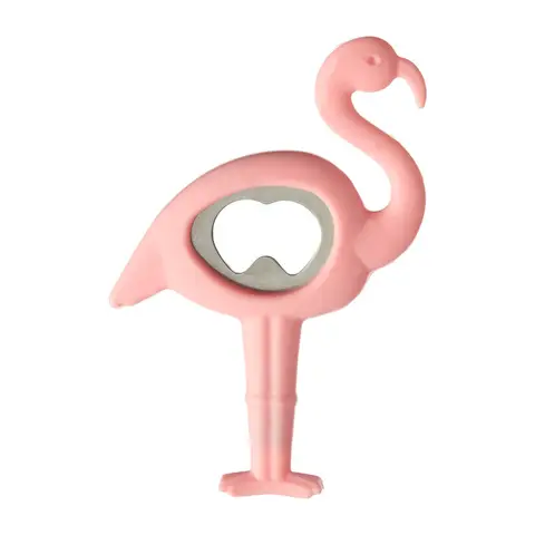 Maison by Premier Pink Flamingo Bottle Opener, Robust Silicone Easy Bottle Opener, Unique Bottle Opener with Metal Key