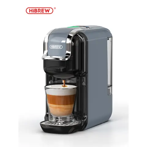 HiBREW 5 in 1 Multiple Capsule Coffee Machine Hot/Cold DG Cappuccino Nes Small Capsule ESE Pod Ground Coffee Cafeteria 20Bar H2B
