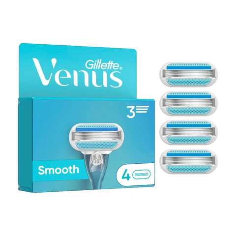 GILLETTE VENUS Smooth - Lames De Rasoir 3 Lames - Lot de 4 recharges